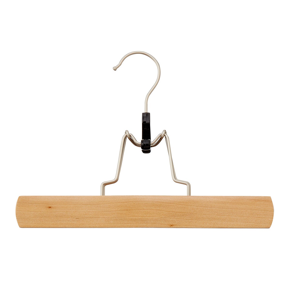 The Container Store Wooden Pant/Skirt Clamp Hanger Natural