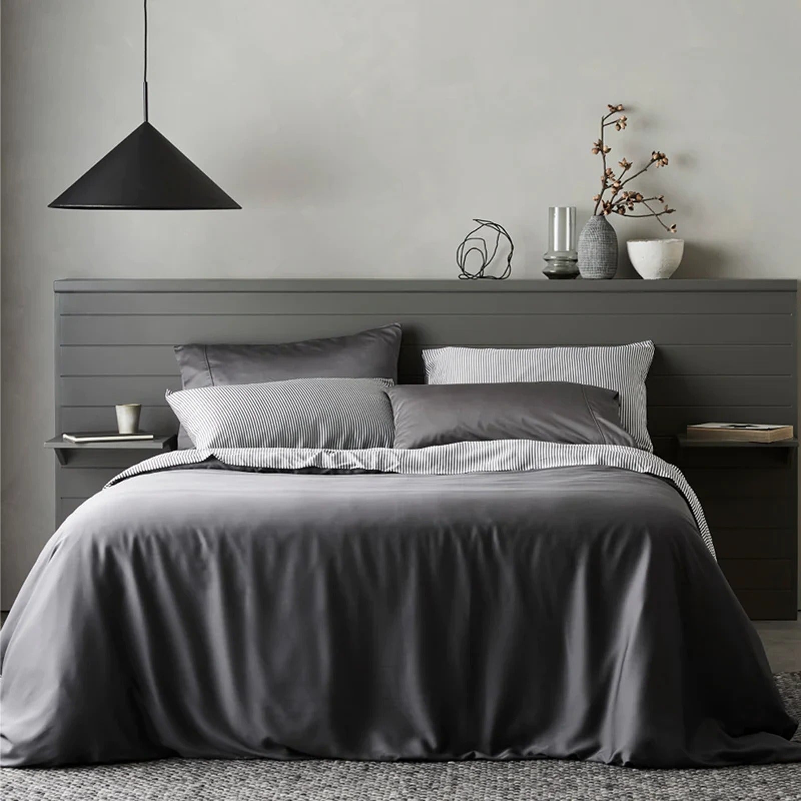 ettitude Full/Queen Signature Sateen Duvet Cover Slate