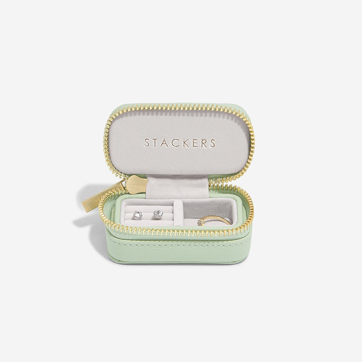 Stackers Petite Travel Jewelry Box Sage Green