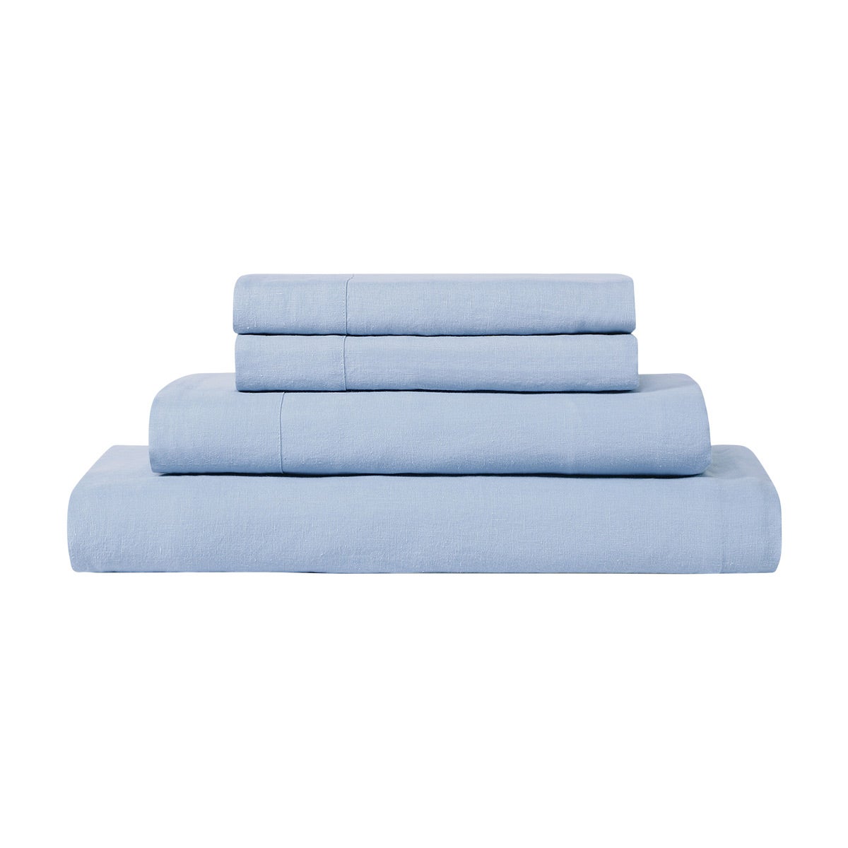 SIJO Queen Organic Linen Sheet Set Sky Set of 4