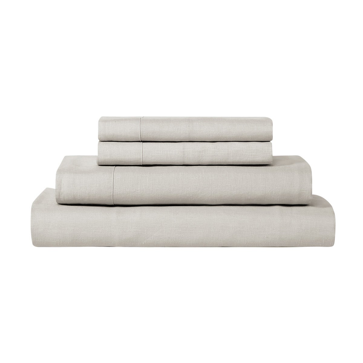 SIJO Cal King Organic Linen Sheet Set Fog Set of 4