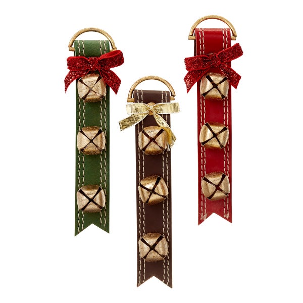 Assorted Jingle Bell Faux Leather Tie On The Container Store