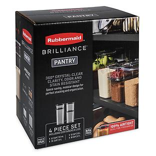 Rubbermaid Brilliance Pantry Food Storage Container Set of 4