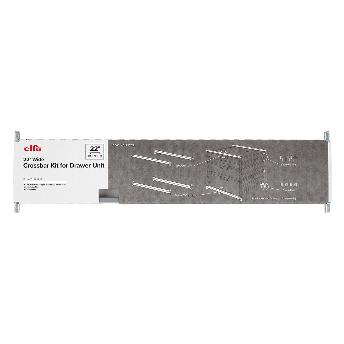 Elfa Classic 22" Wide Crossbar Kit Platinum