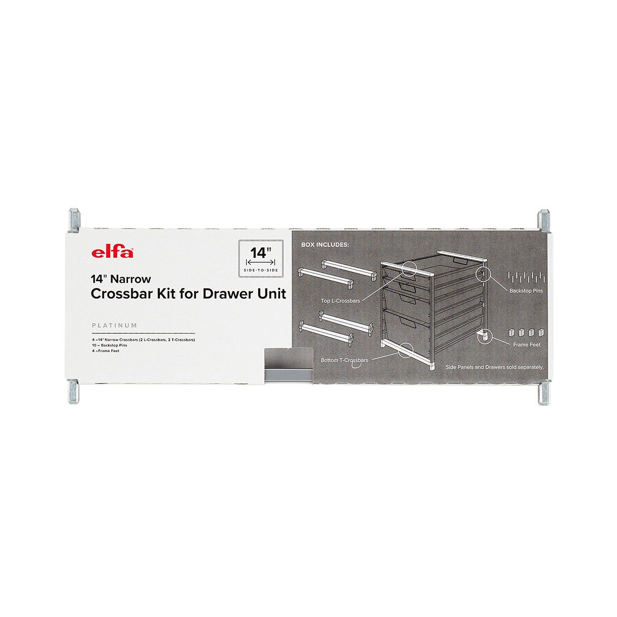 Elfa Classic 14" Narrow Crossbar Kit Platinum