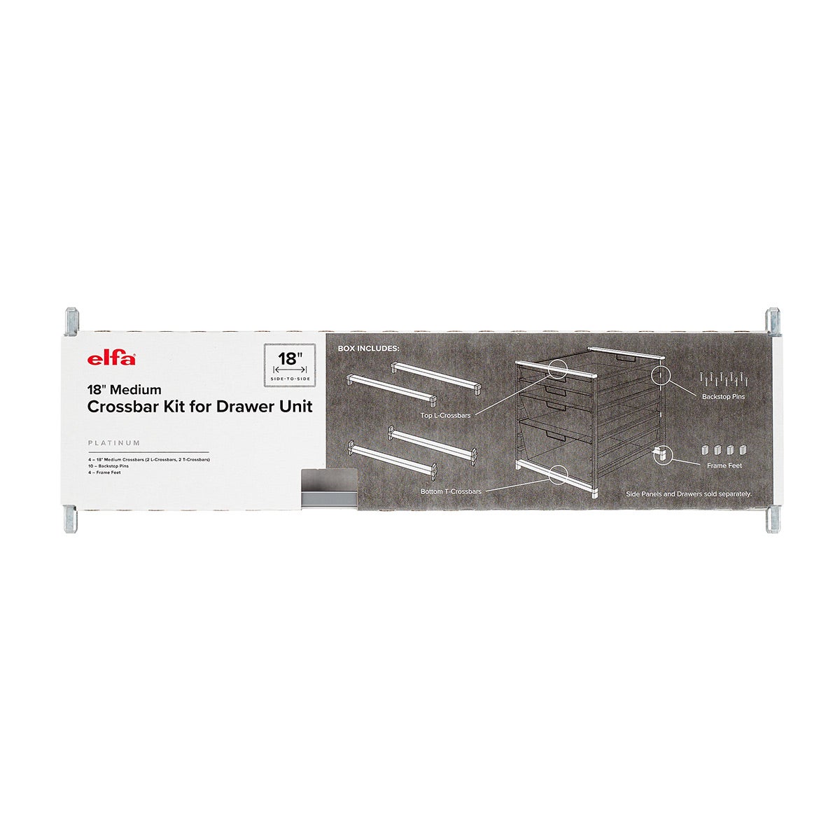 Elfa Classic 18" Medium Crossbar Kit Platinum