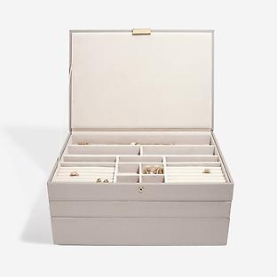 Jewelry storage organizer w/5 trays, 15 1/8 x 8 3/8 x 7 5/8H - Eds Box &  Supply Co.