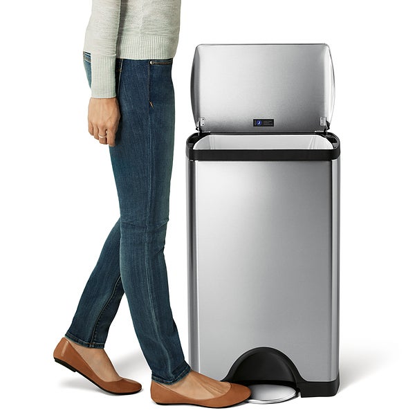 simplehuman Stainless Steel Rectangular Step Can | The Container Store