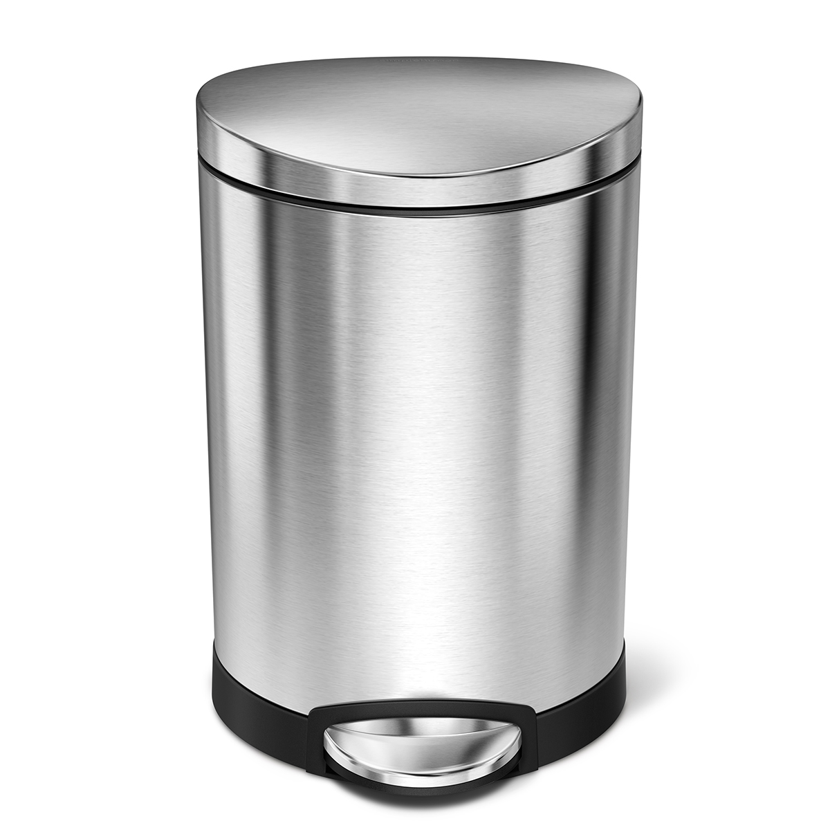 simplehuman 6L semi-round step can silver