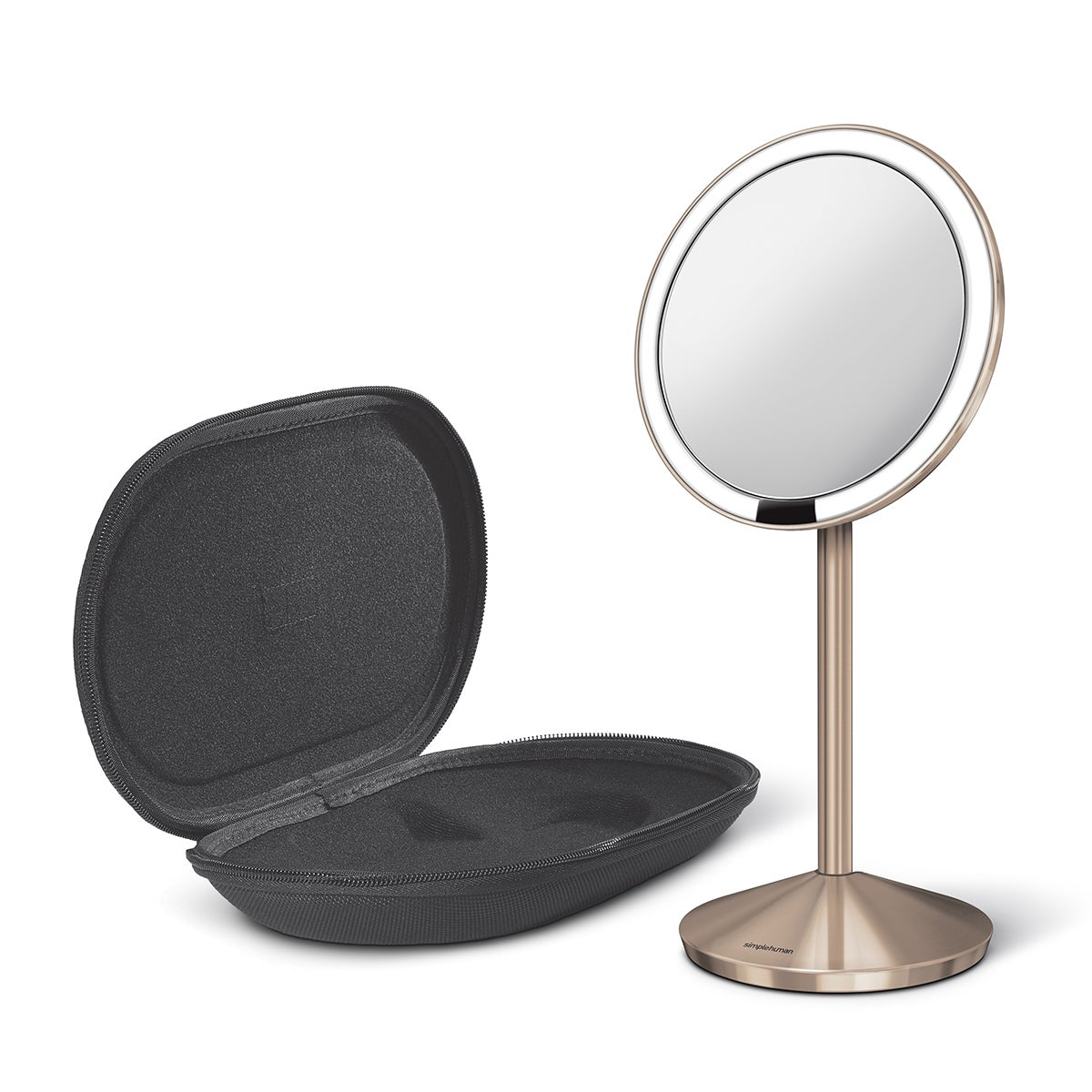 simplehuman Touch Sensor Mirror Fold Rose Gold