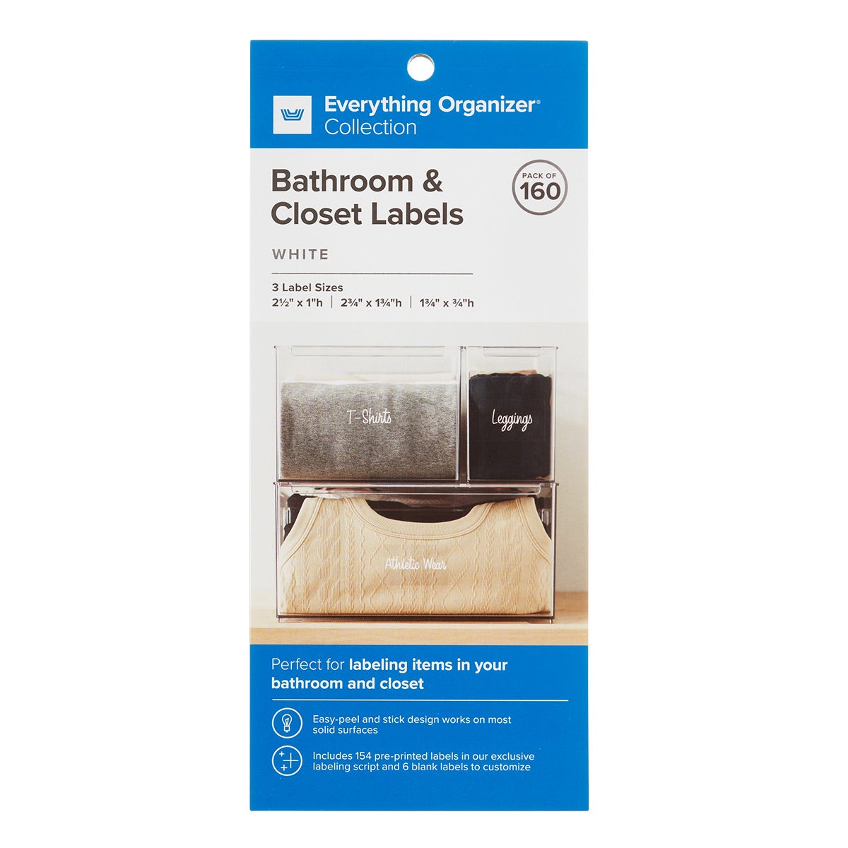 Everything Organizer Bathroom & Closet Labels The Container Store