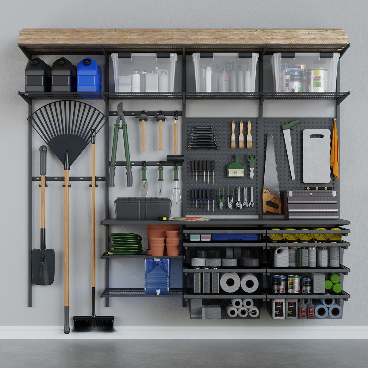 ☆Creative Garage (格納庫) Garage Plus 8' Garage Solution with Work Surface | The Container Store