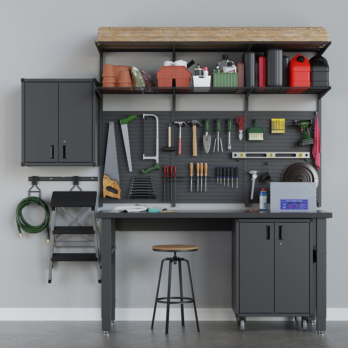 Garage Plus 8' Garage Solution with Work Bench | The Container Store