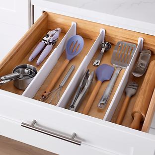 AIYoo Flatware Tray Kitchen Drawer Organizer with Lid and Drainer - Plastic Kitchen Cutlery Tray and Utensil Storage Container W