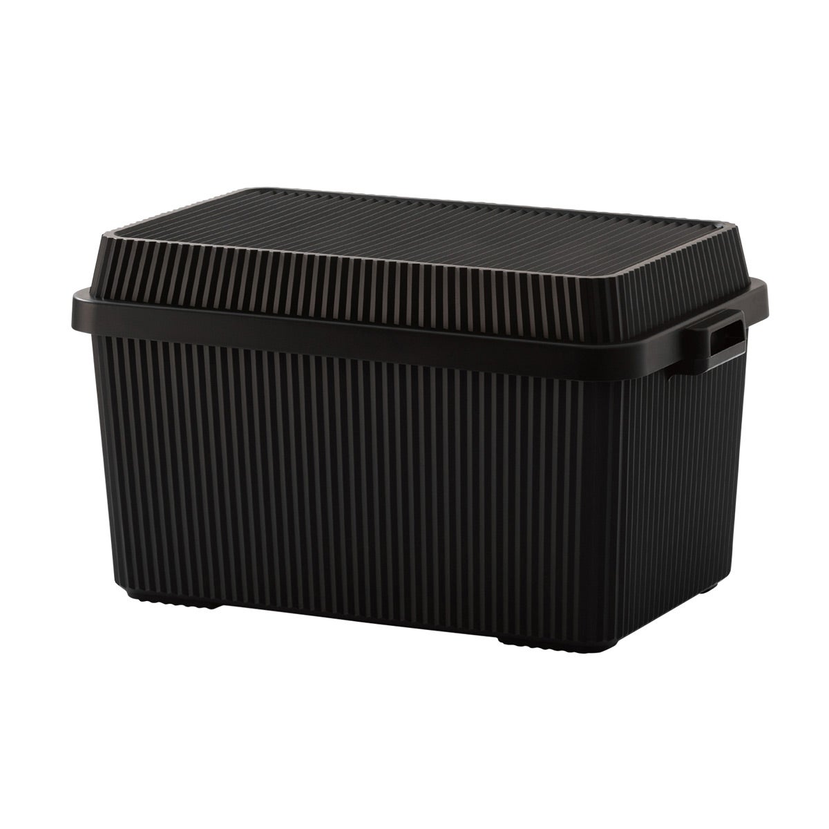 like-it Deep Fluted Stacking Storage Tote Black