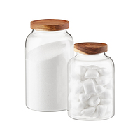 Homestead Small Airtight Glass Jar with Acacia Lid