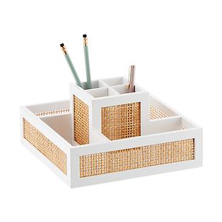 The Container Store Artisan Rattan Cane Square Rotating Organizer