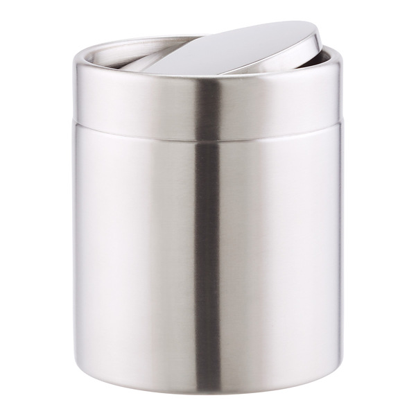 desktop waste Stainless Steel Sturdy Built-in Flap Garbage Can