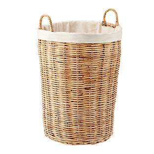 The Container Store Round Tapered Rattan Hamper
