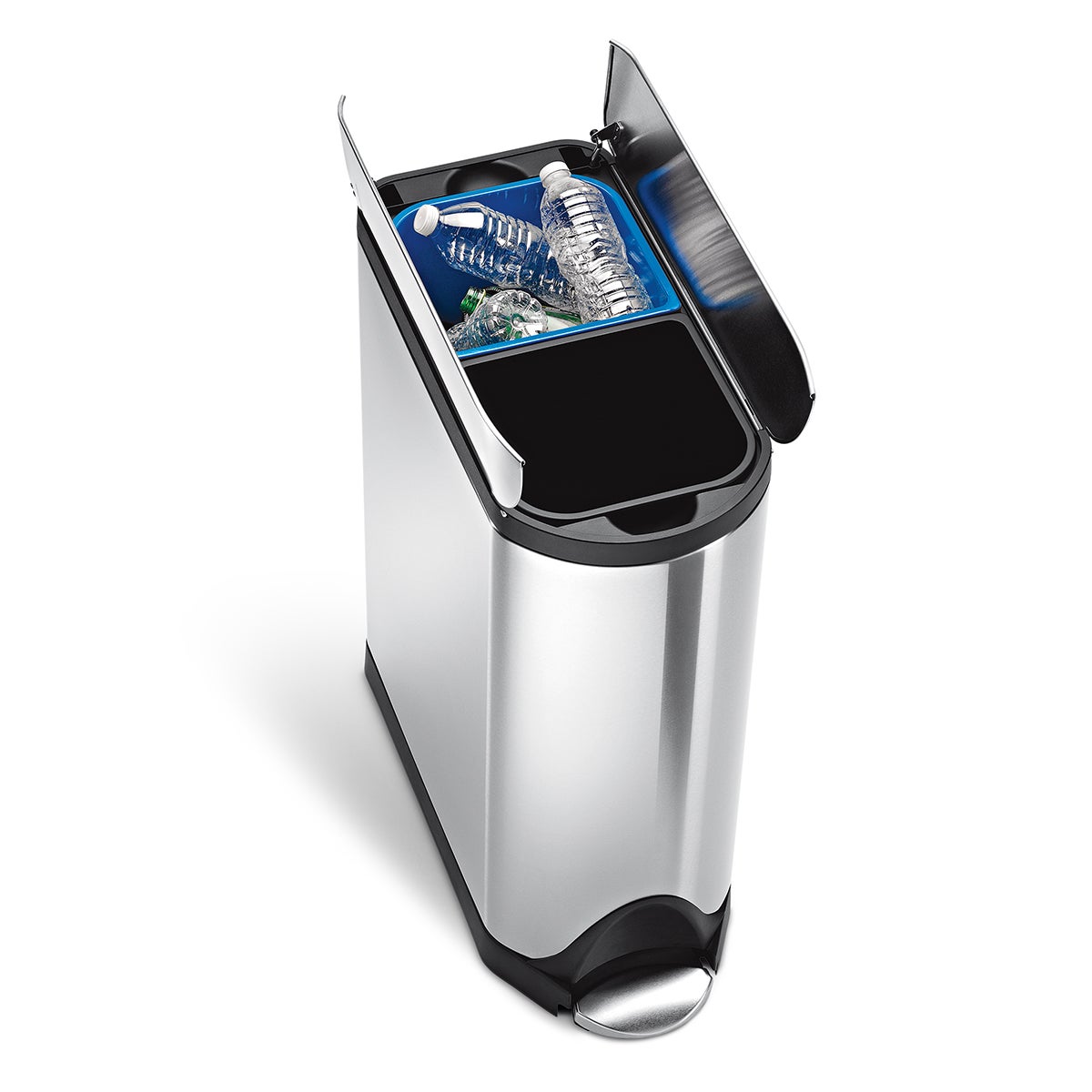 simplehuman Stainless Steel 11.8 gal. Butterfly Step Trash Can