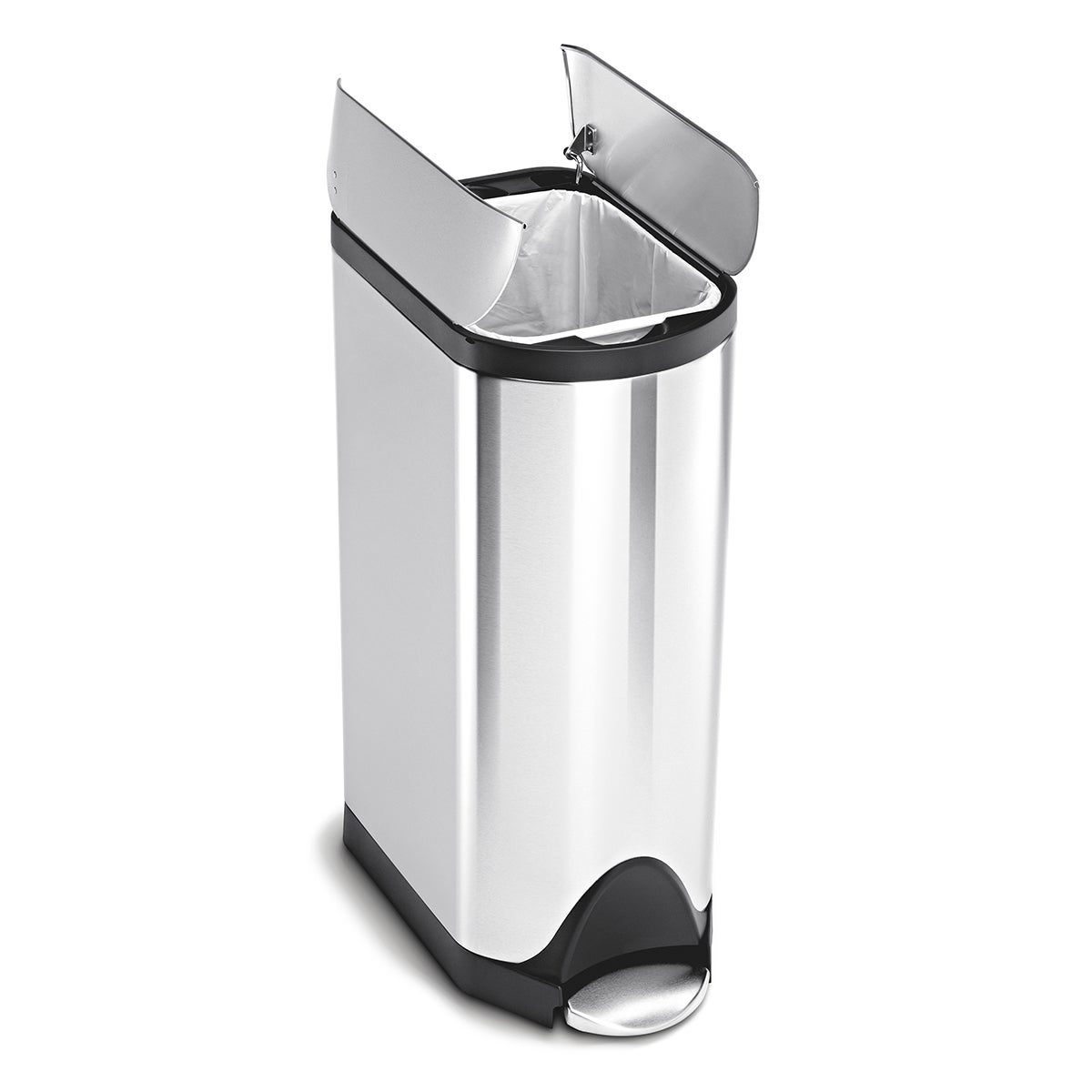 simplehuman Stainless Steel 11.8 gal. Butterfly Step Trash Can