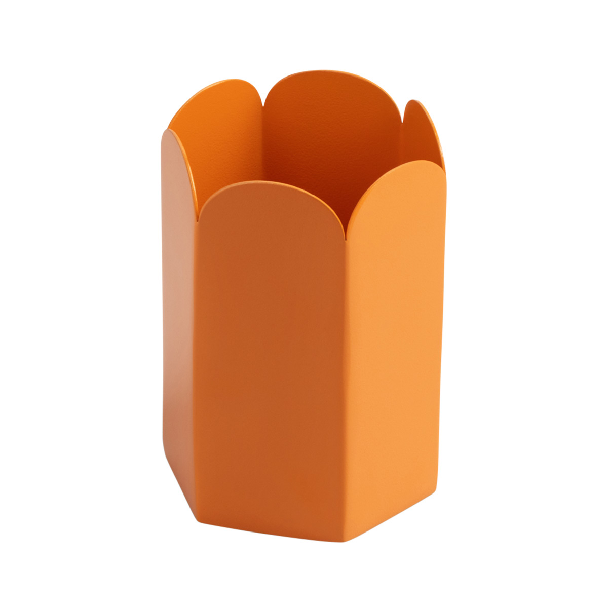 Papier Scallop Edge Steel Pen Cup Orange