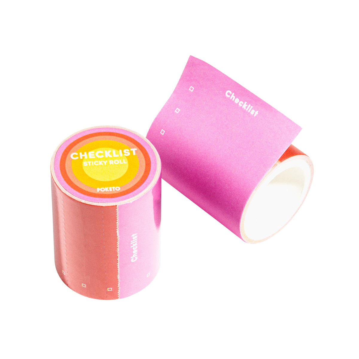Poketo Checklist Sticky Note Roll Pink Pkg/30