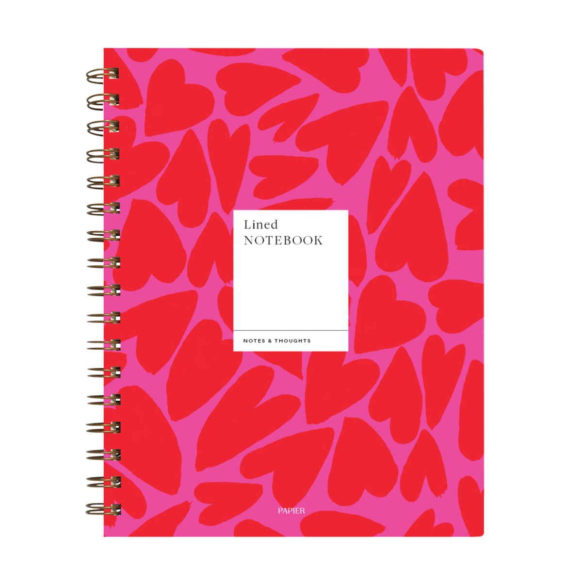 Papier Letter-Size Spiral Lined Notebook Full of Hearts