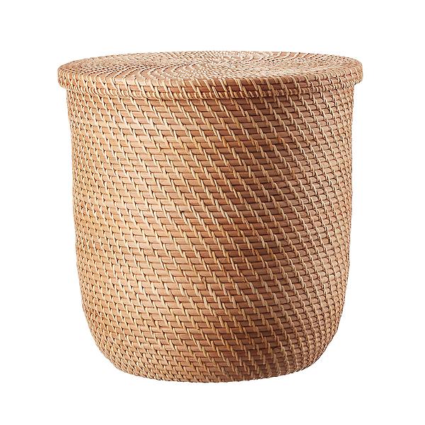 The Container Store Rattan Bins with Lid