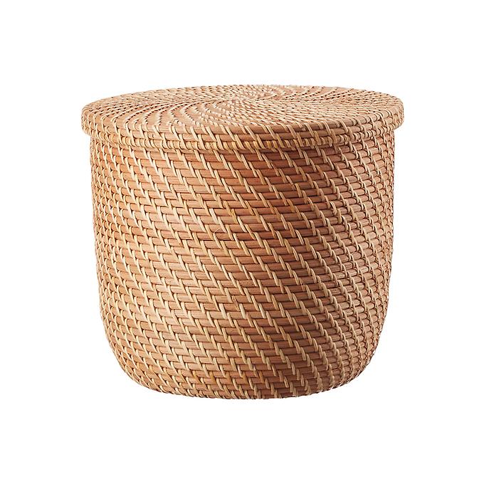 The Container Store Rattan Bins with Lid