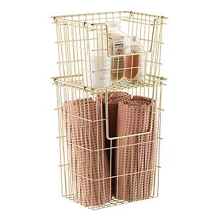 The Container Store Metal Wire Stacking Basket