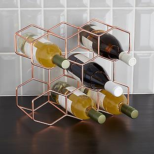 8-Bottle Rose Gold Wine Rack