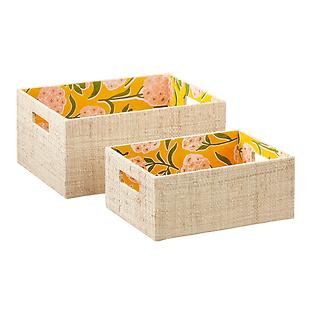 The Container Store Artisan Grasscloth Bin