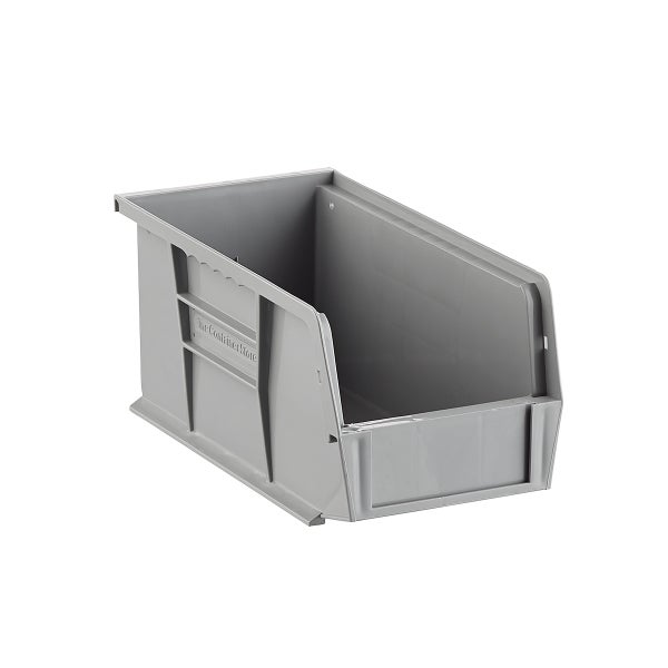 Utility Narrow Grey Stackable Plastic Bin The Container Store