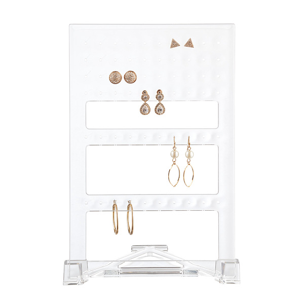 1pc Simple & Foldable Jewelry Storage Rack Necklace Earring Display Stand  Door-shaped Room Divider Creative Accessory Hanger/transparent | SHEIN