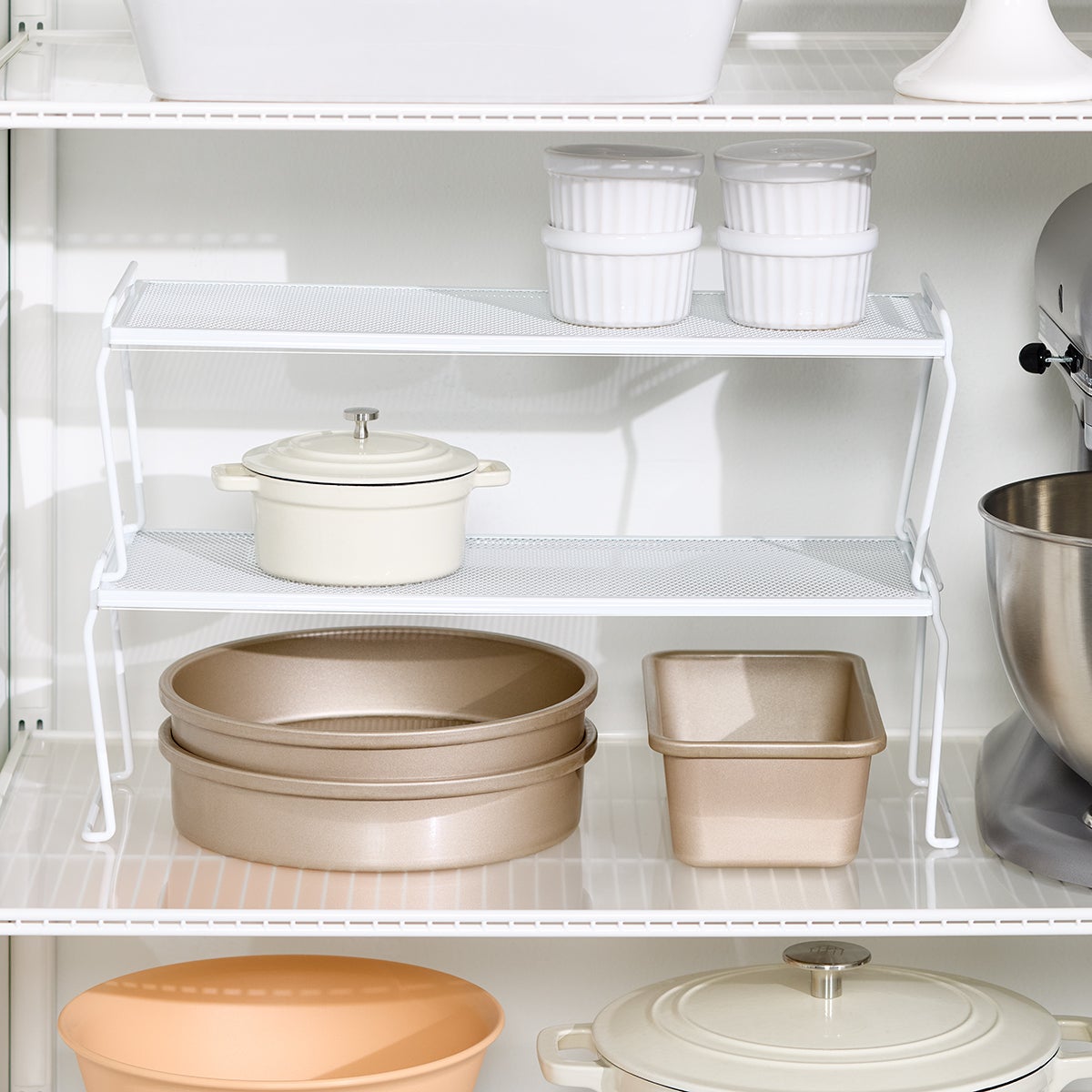 Medium White Mesh Stackable Shelves
