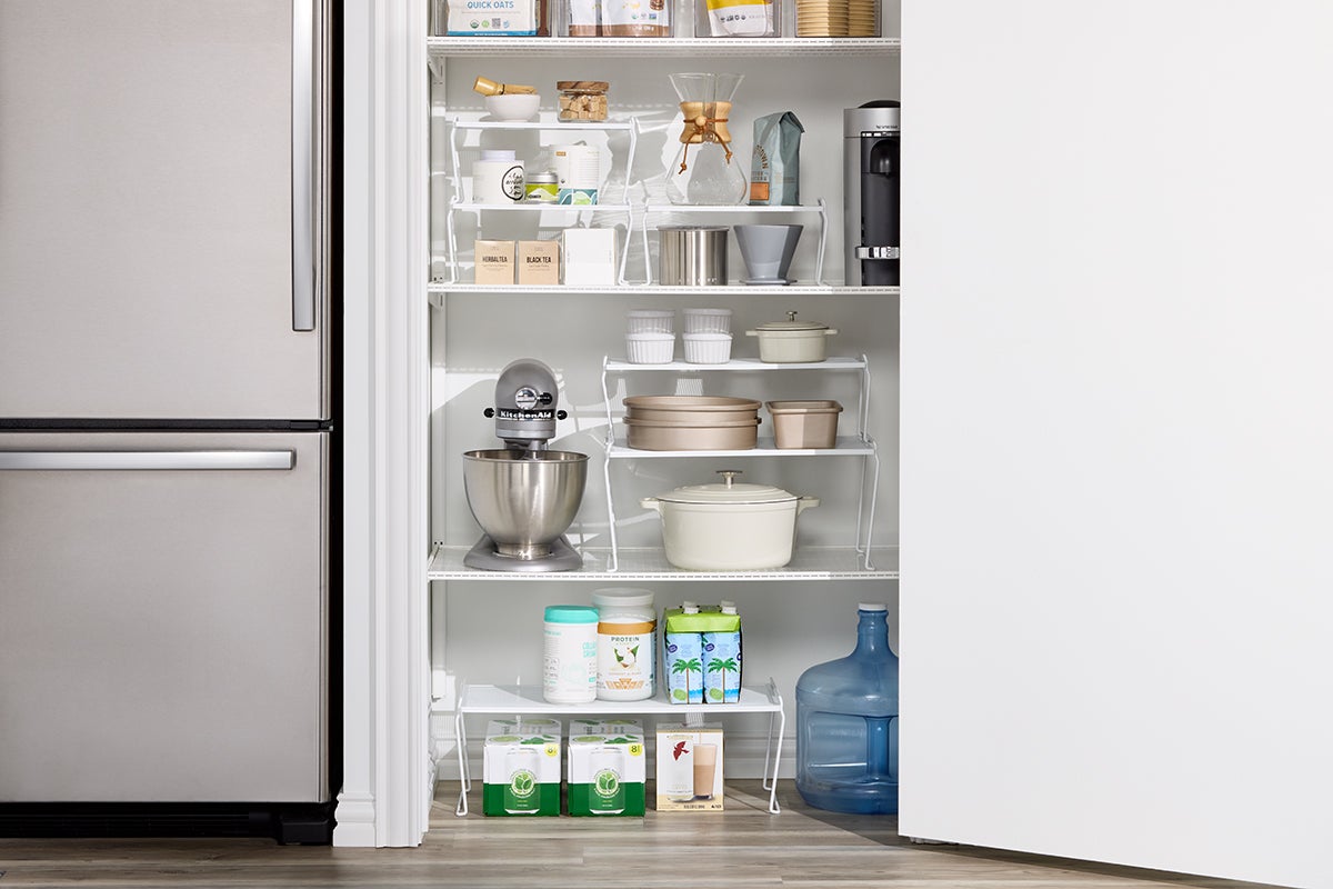 Medium White Mesh Stackable Shelves