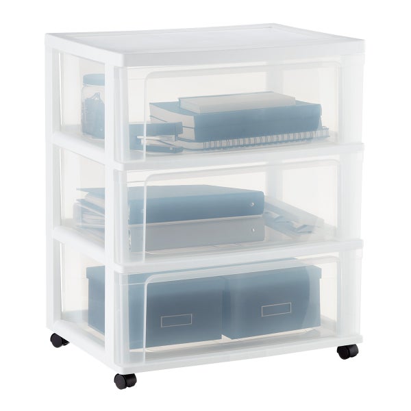 Iris Wide 3-Drawer Storage Cart