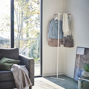 Yamazaki Tower Corner Leaning Coat Hanger The Container Store