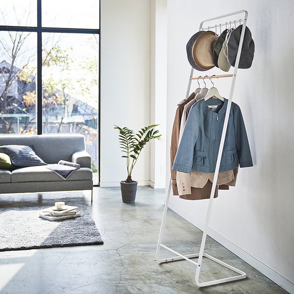 Yamazaki Tower Coat Rack with Hat Storage | The Container Store
