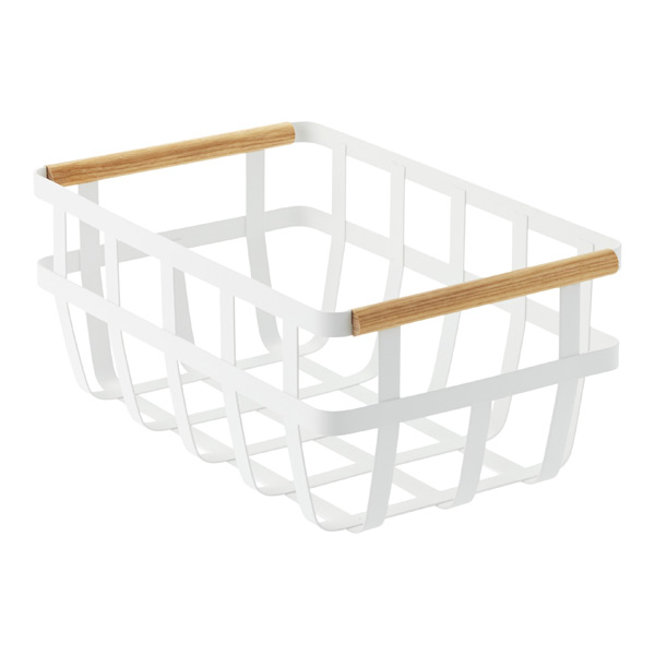 Yamazaki Tosca Baskets with Wooden Handles The Container Store