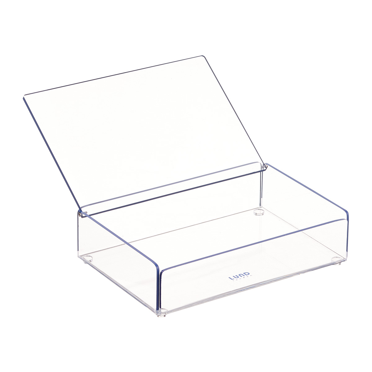 Lund London Mod Acrylic Lidded Box Clear/ Navy Trim