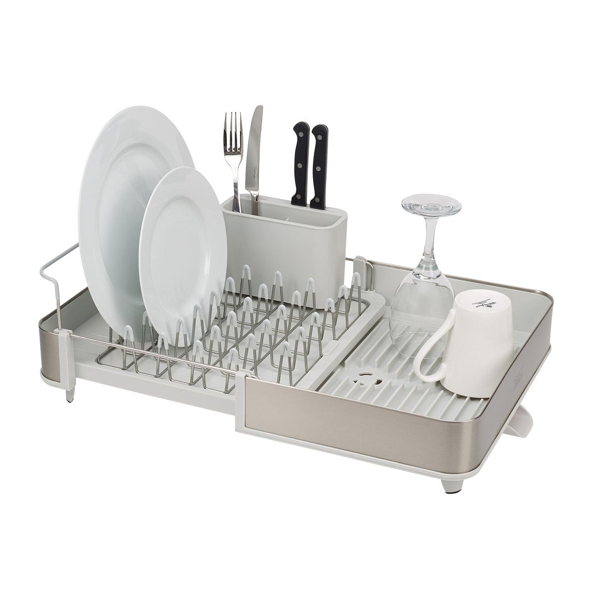 Joseph Joseph Extend Steel Dish Rack Light Stone