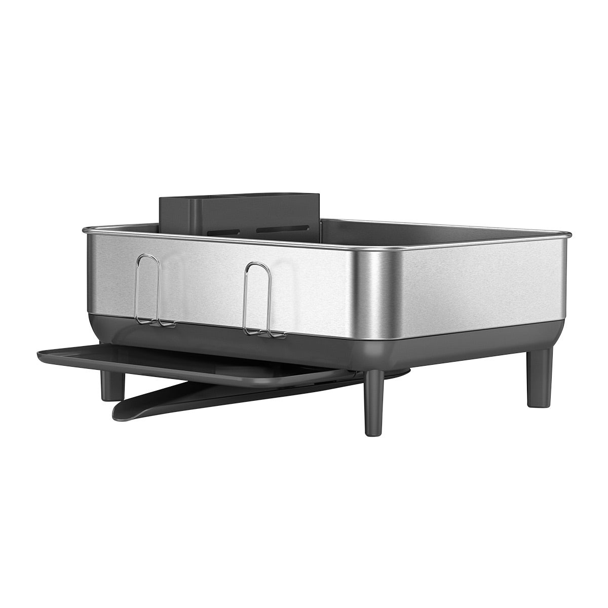 simplehuman Kitchen Drying Rack with Spout Grey