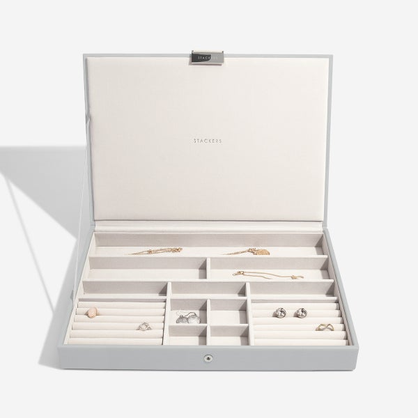 white supersize stackers premium stackable jewelry box... Stackers Supersize Jewelry Box Collection | The Container Store