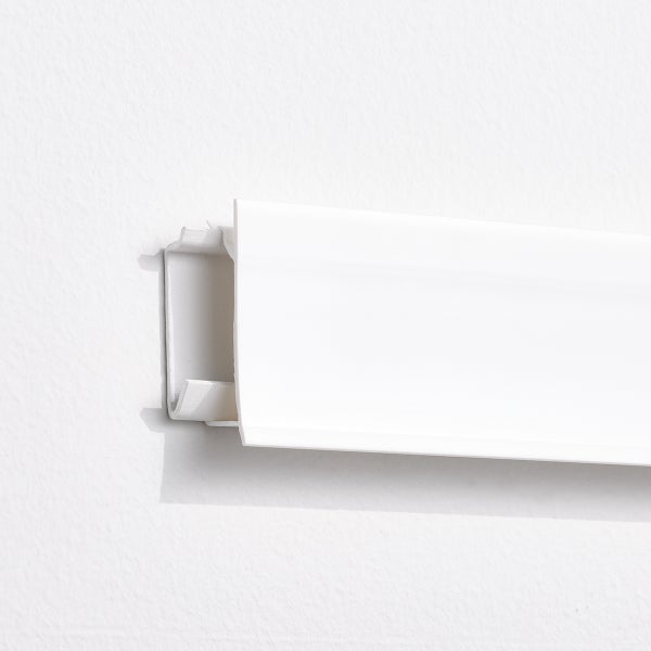 Decor Plus by Elfa Matte White Top Track Cover The Container Store