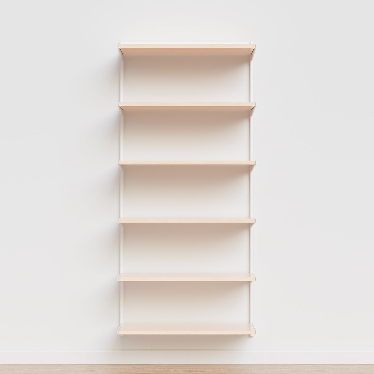 Décor+ by Elfa 3'x16" Basic Shelving Mt White & Nat Birch