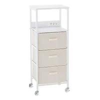 The Container Store 3-Drawer Rolling Cart with Power