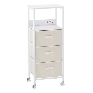 The Container Store 3-Drawer Rolling Cart with Power