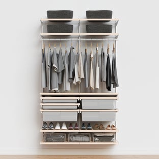 Decor Plus by Elfa 4' Reach-In Closet with Mesh Drawers